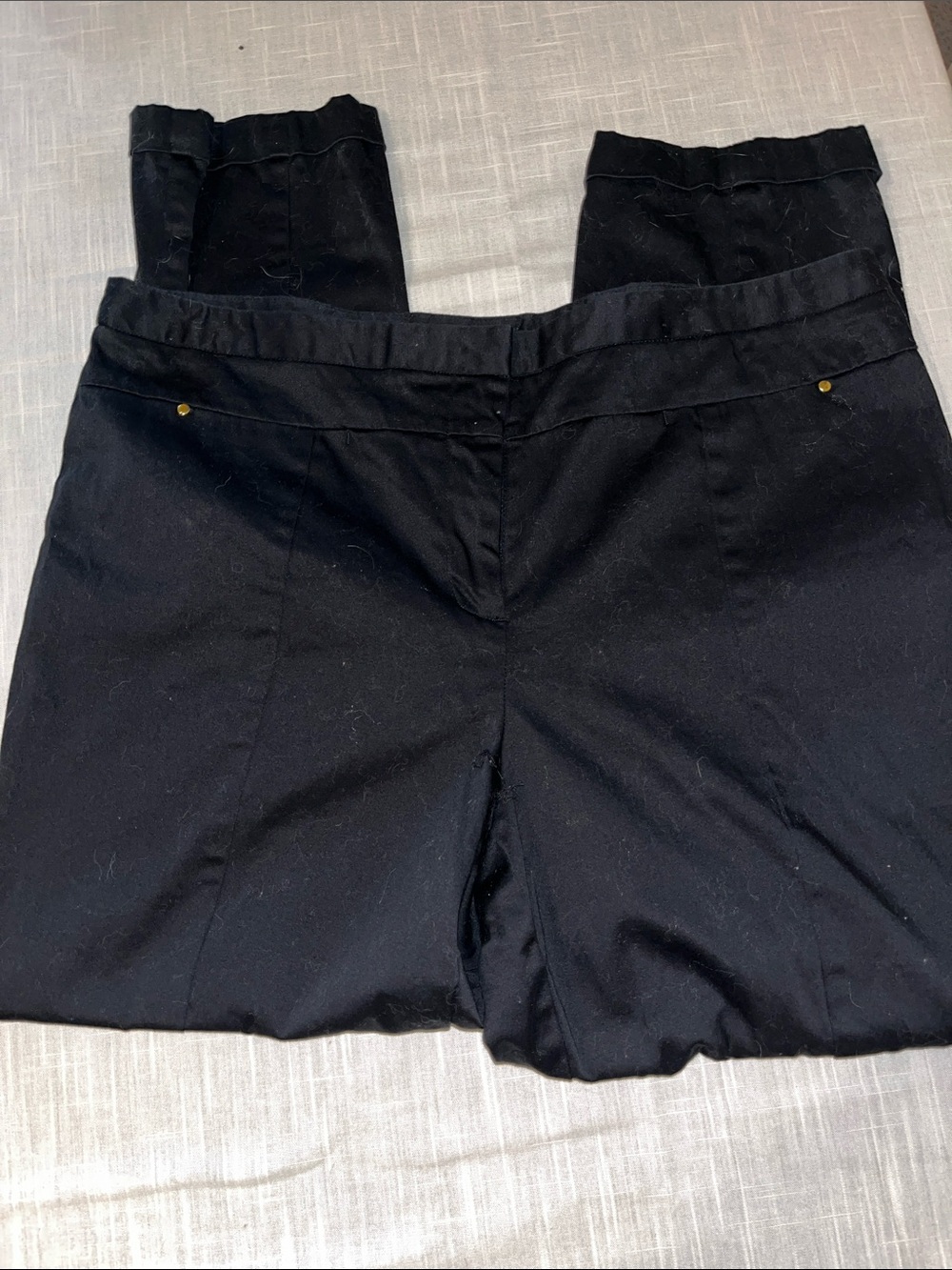 Style & Co. petite Black Women's Pants with Subtle Gold Stud Details